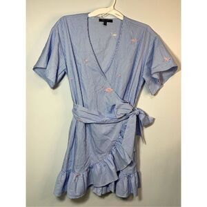 Romeo & Juliet Couture Blue and Pink Striped Mini Dress